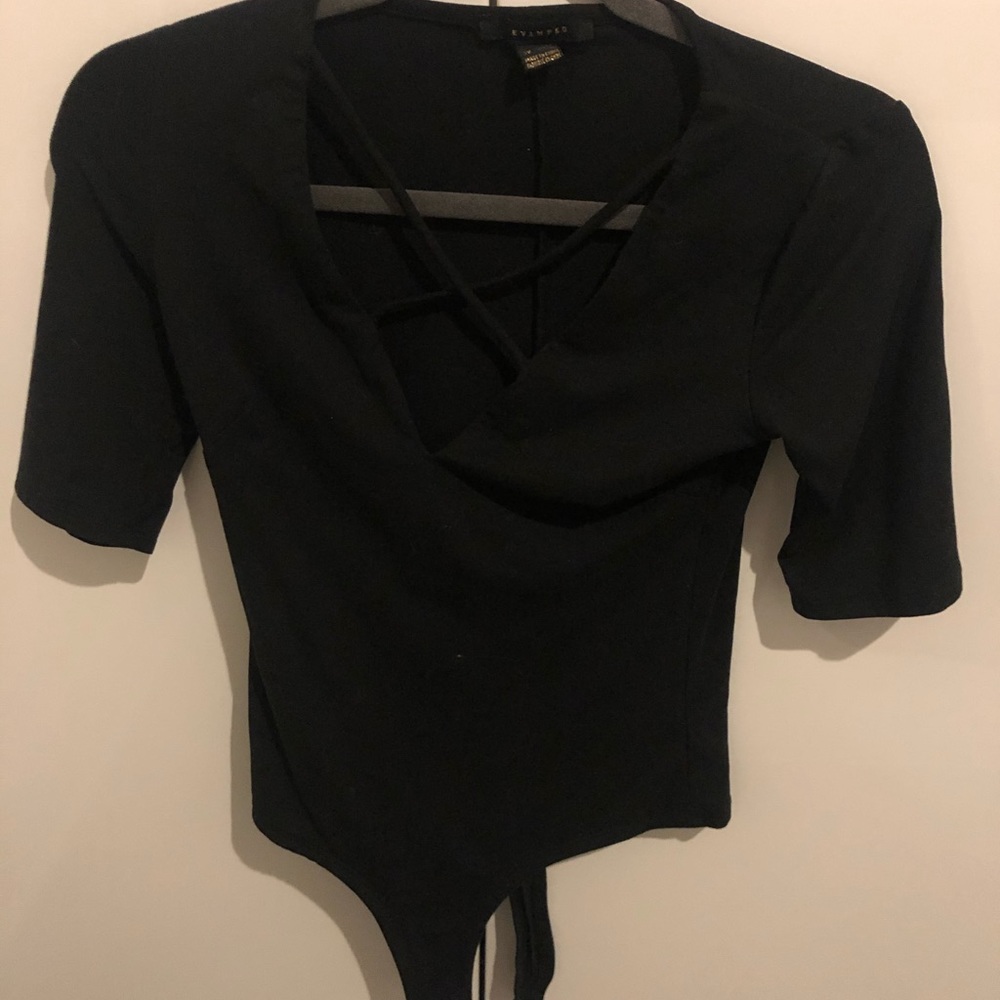 Black vneck bodysuit